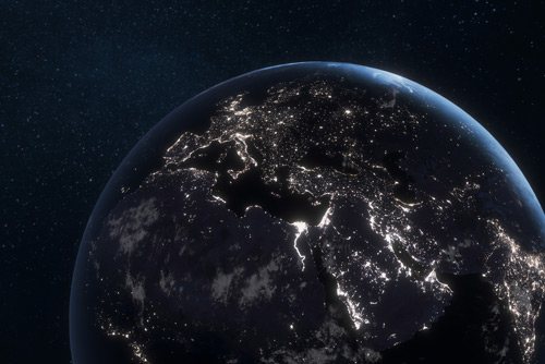 Vue d'un globe terrestre