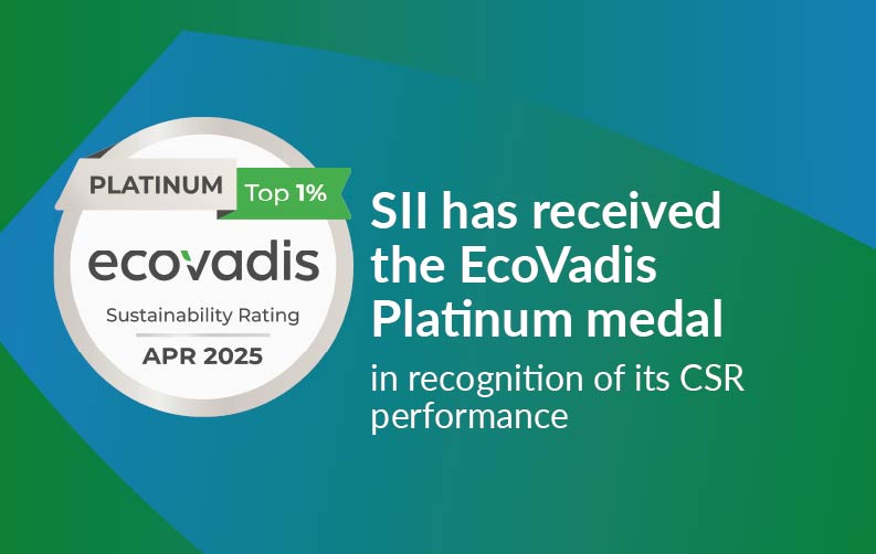 Image de l'article The SII Group has once again been awarded the EcoVadis ‘Platinum’ medal