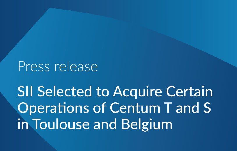 Image de l'article SII Selected to Acquire Certain Operations of Centum T and S in Toulouse and Belgium