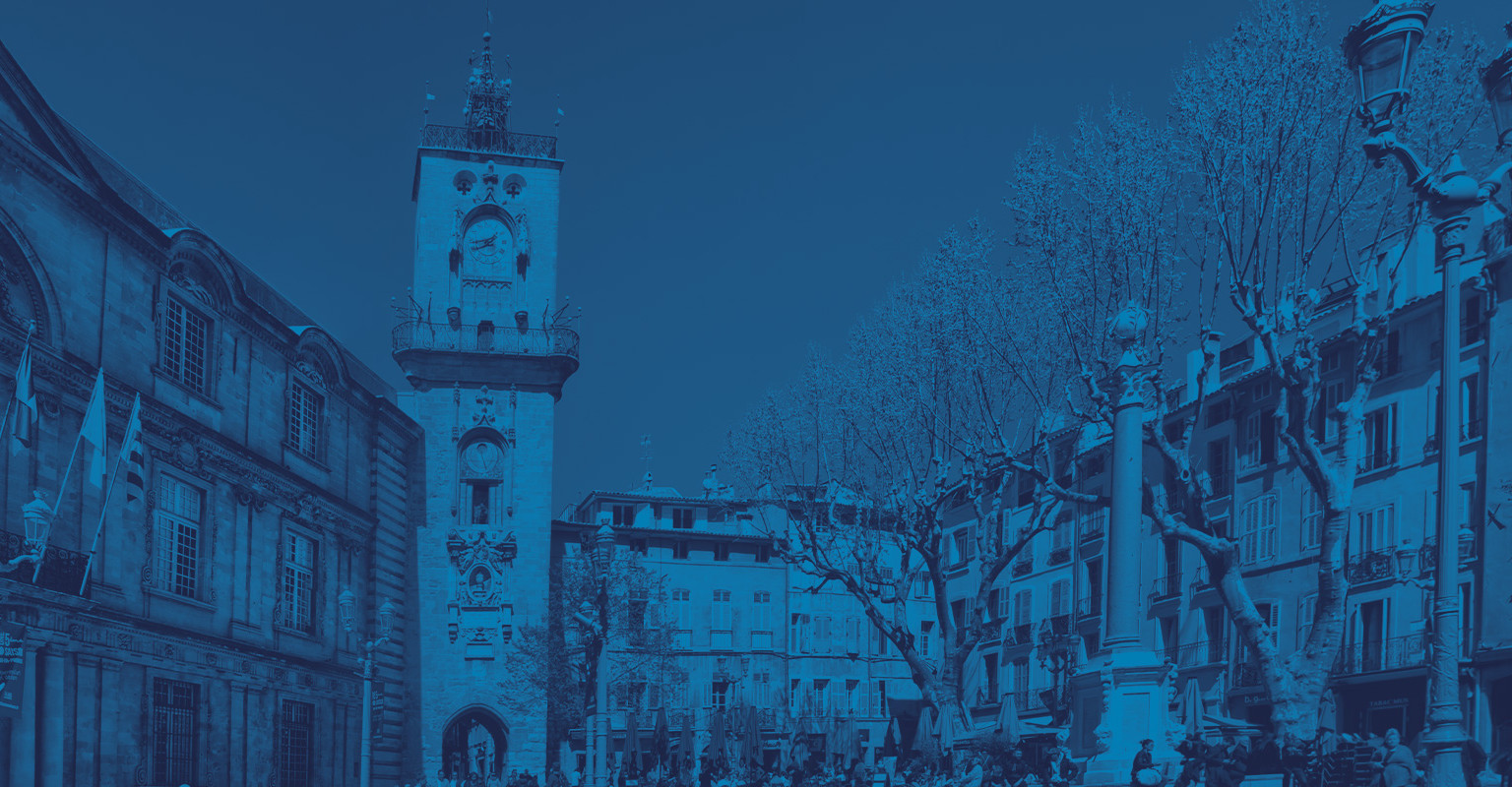 Vue de la place de la mairie de Aix-en-Provence
